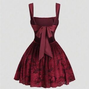 Elegant Burgundy Lace Dress
